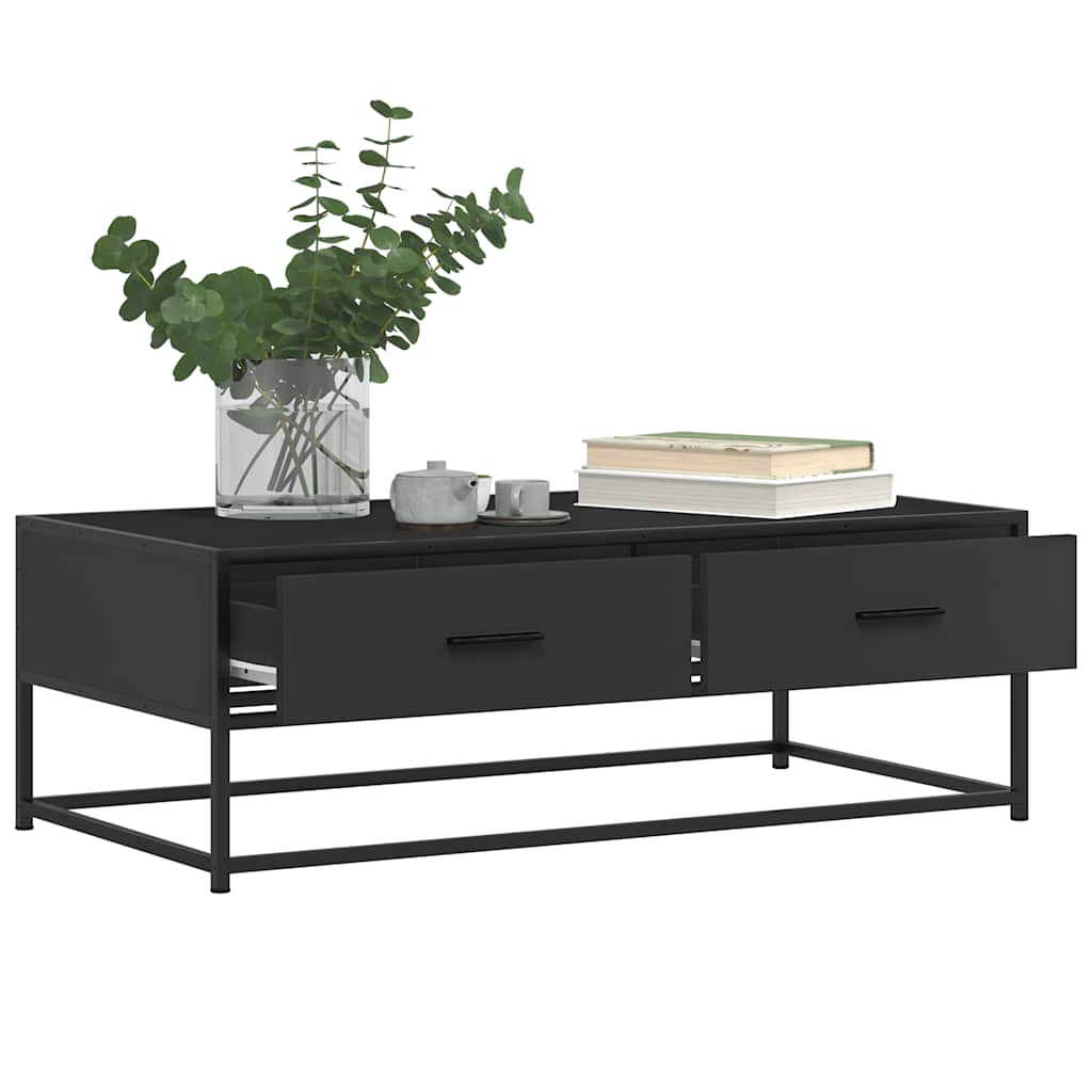 Salongbord Sofabord Svart 100x50x35 cm og metall