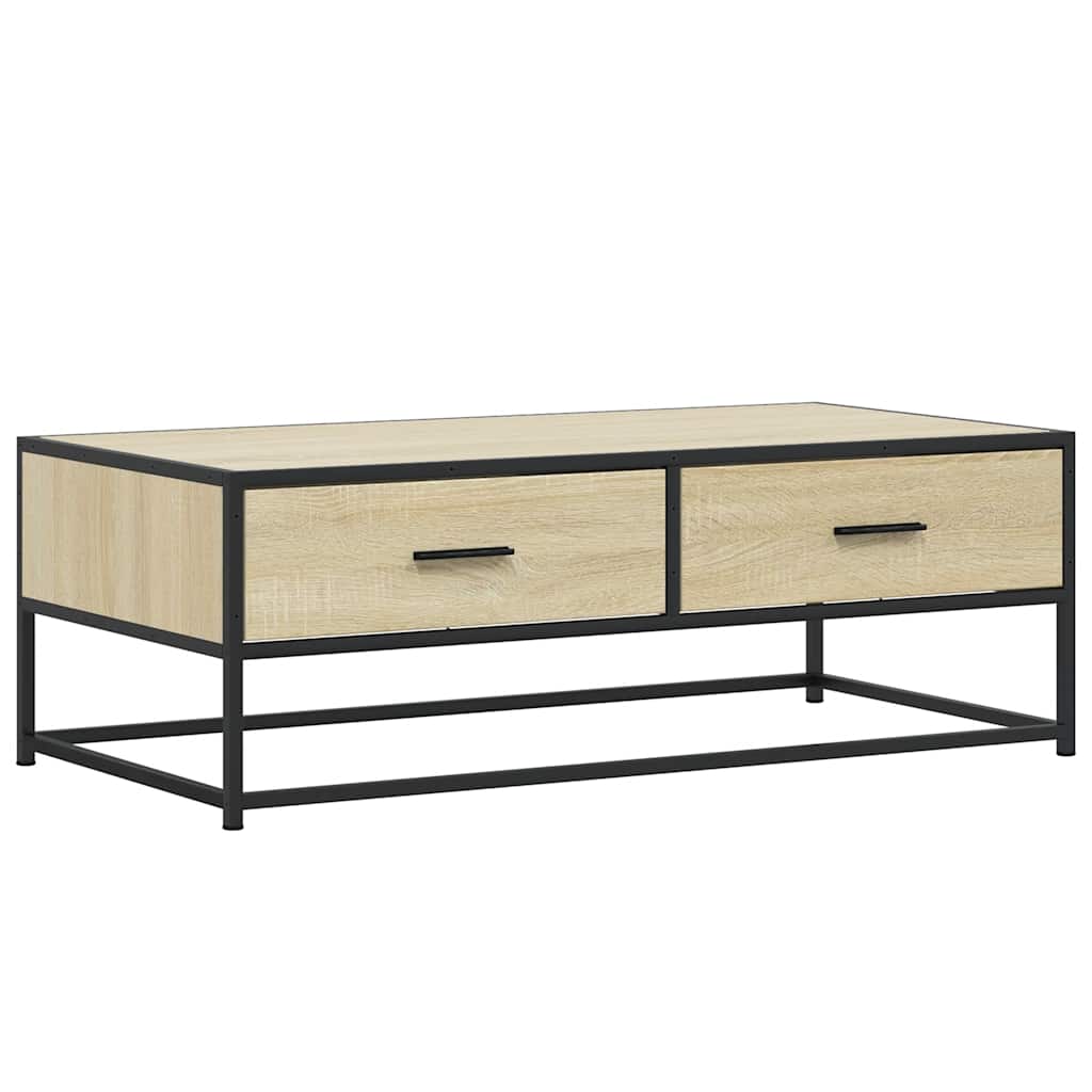 Salongbord Sofabord Sonoma Eik 100x50x35 cm og metall