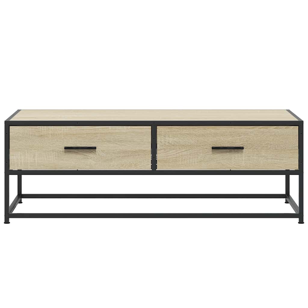 Salongbord Sofabord Sonoma Eik 100x50x35 cm og metall