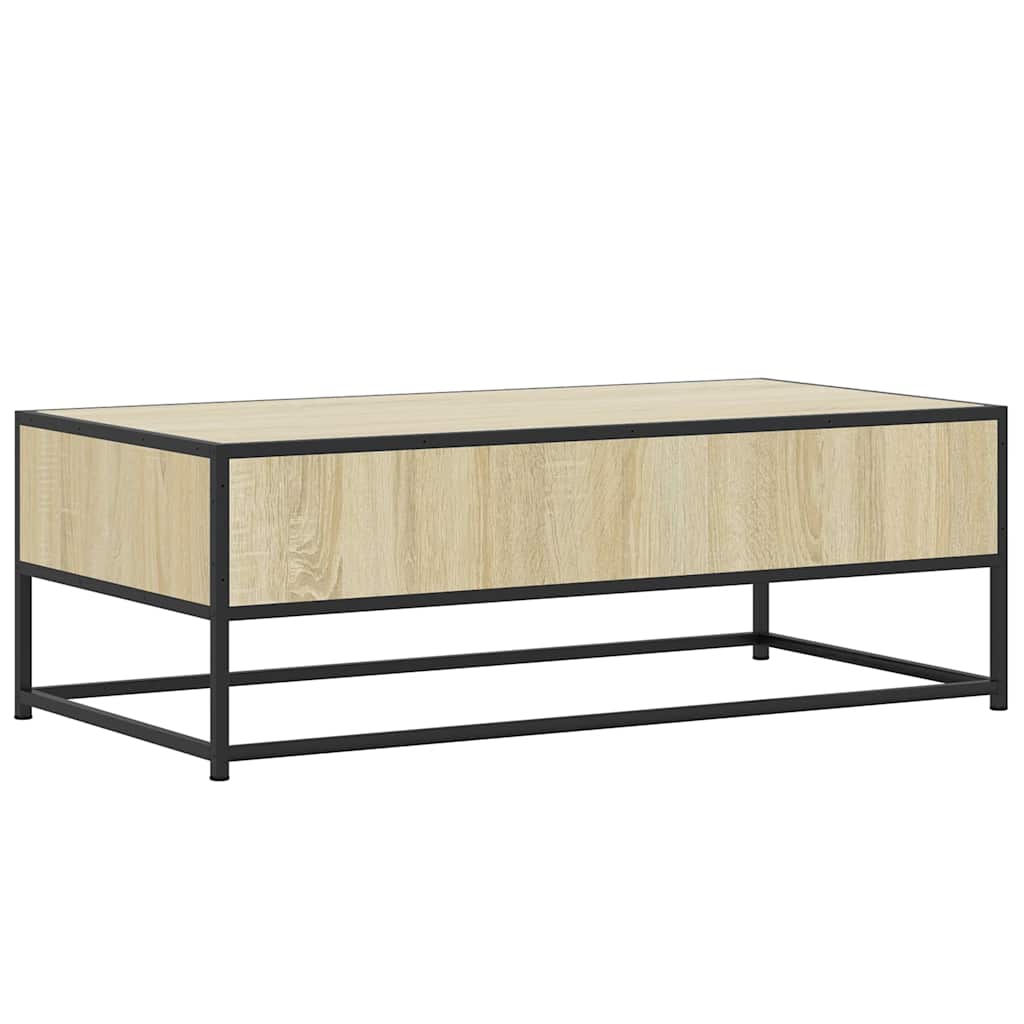 Salongbord Sofabord Sonoma Eik 100x50x35 cm og metall