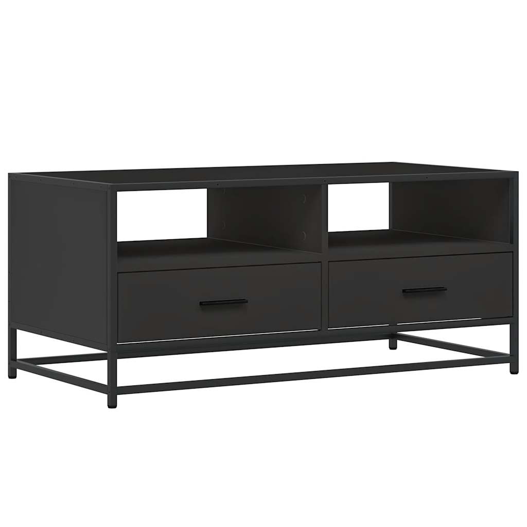 Salongbord Sofabord Svart 100x50x45 cm og metall