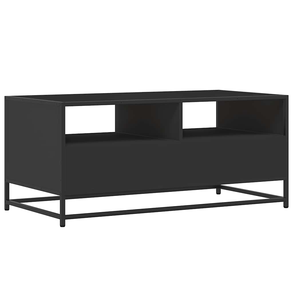 Salongbord Sofabord Svart 100x50x45 cm og metall