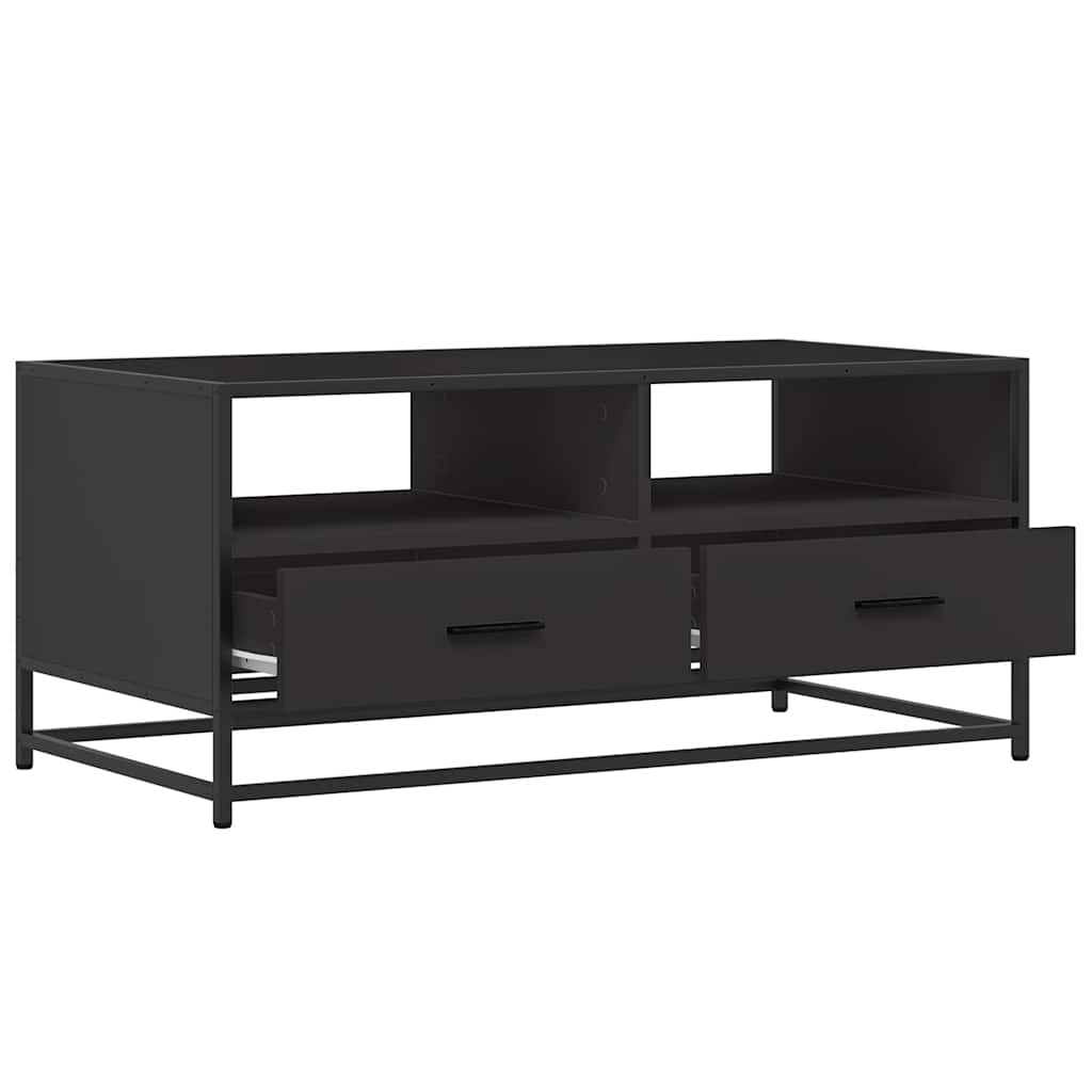 Salongbord Sofabord Svart 100x50x45 cm og metall