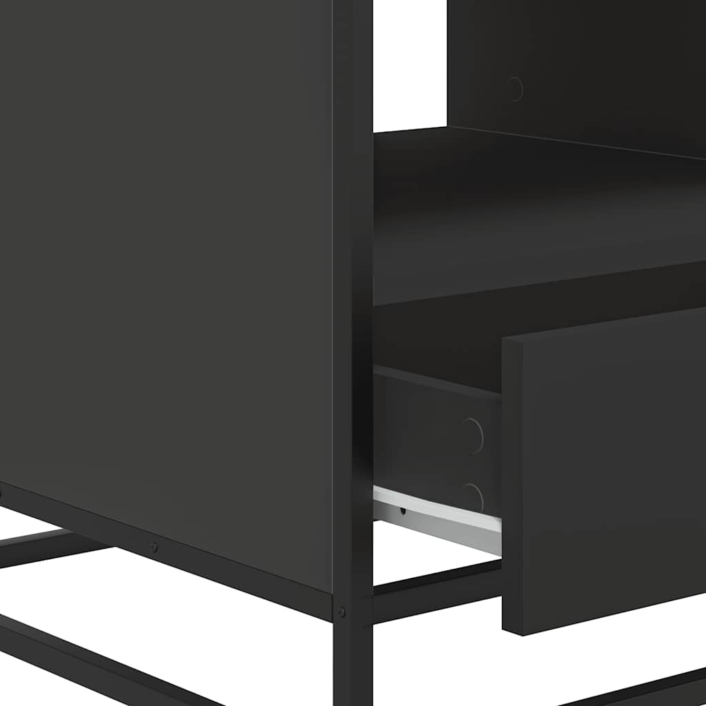 Salongbord Sofabord Svart 100x50x45 cm og metall