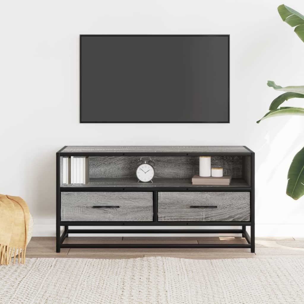 TV-Møbel Sonoma Grå Tv-benk 80x34,5x40 cm og metall