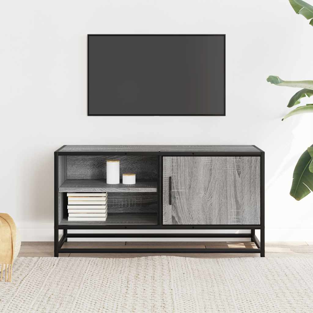 TV-Møbel Sonoma Grå Tv-benk 80x34,5x40 cm og metall