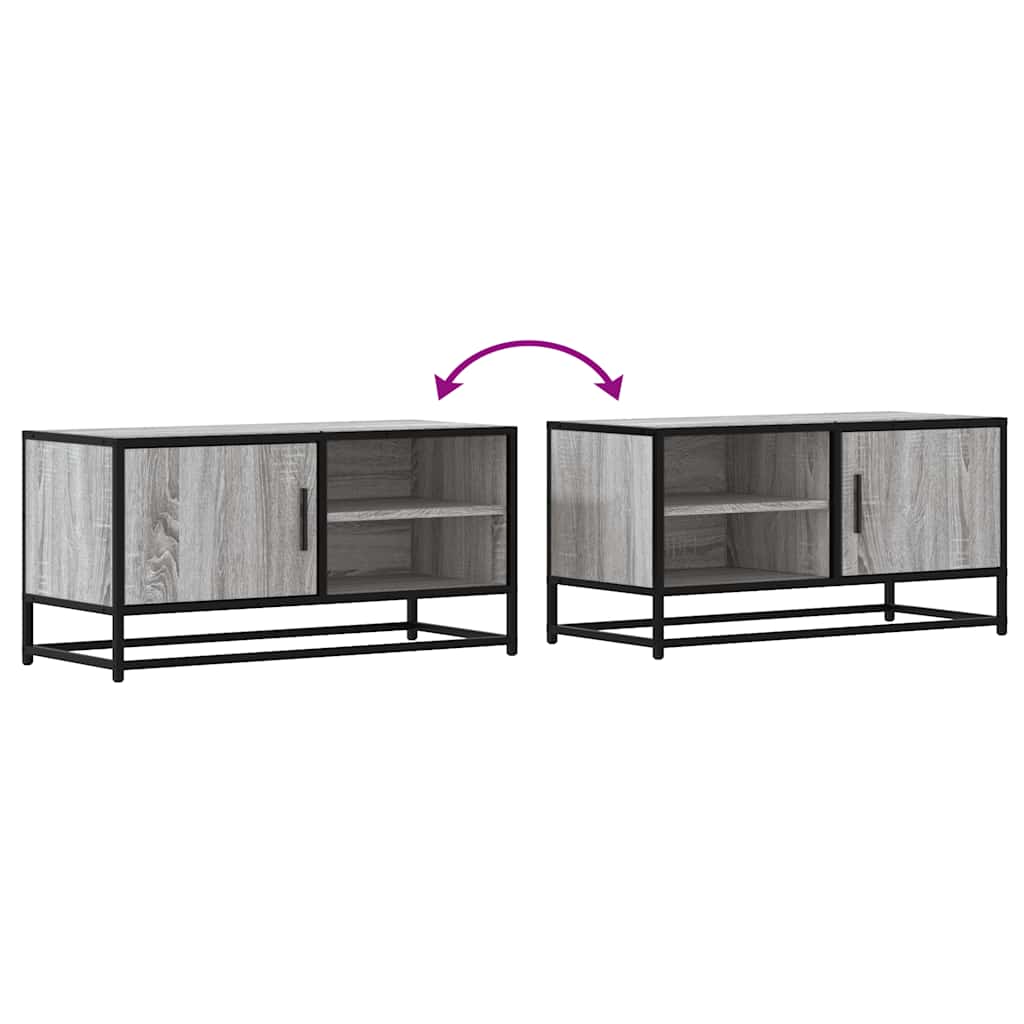 TV-Møbel Sonoma Grå Tv-benk 80x34,5x40 cm og metall