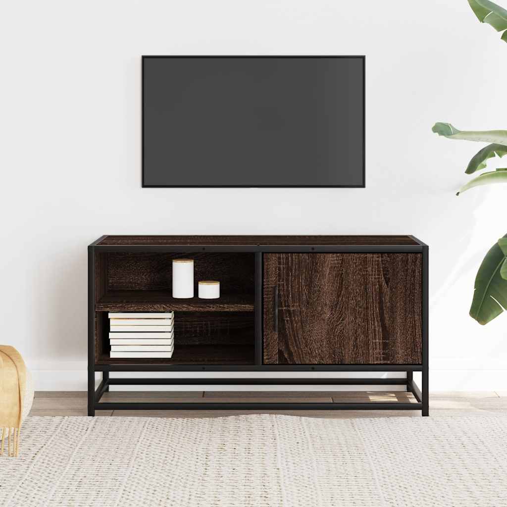 TV-Møbel Brun Eik Tv-benk 80x34,5x40 cm og metall