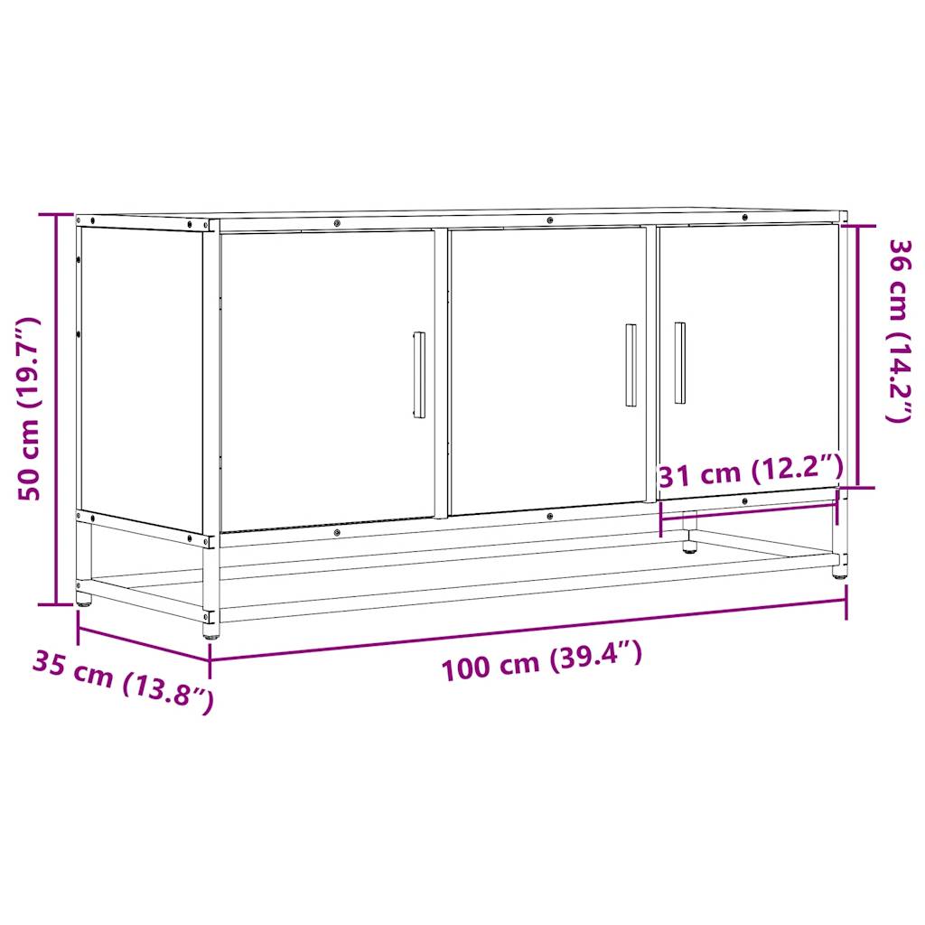 TV-Møbel Sonoma Eik TV-benk 100x35x50 cm