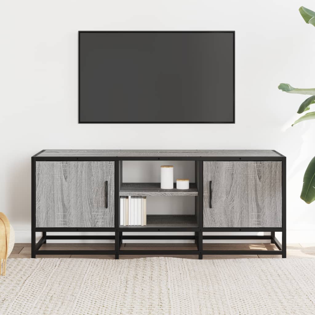 TV-Møbel Sonoma Grå Tv-benk 100x35x41 cm og metall