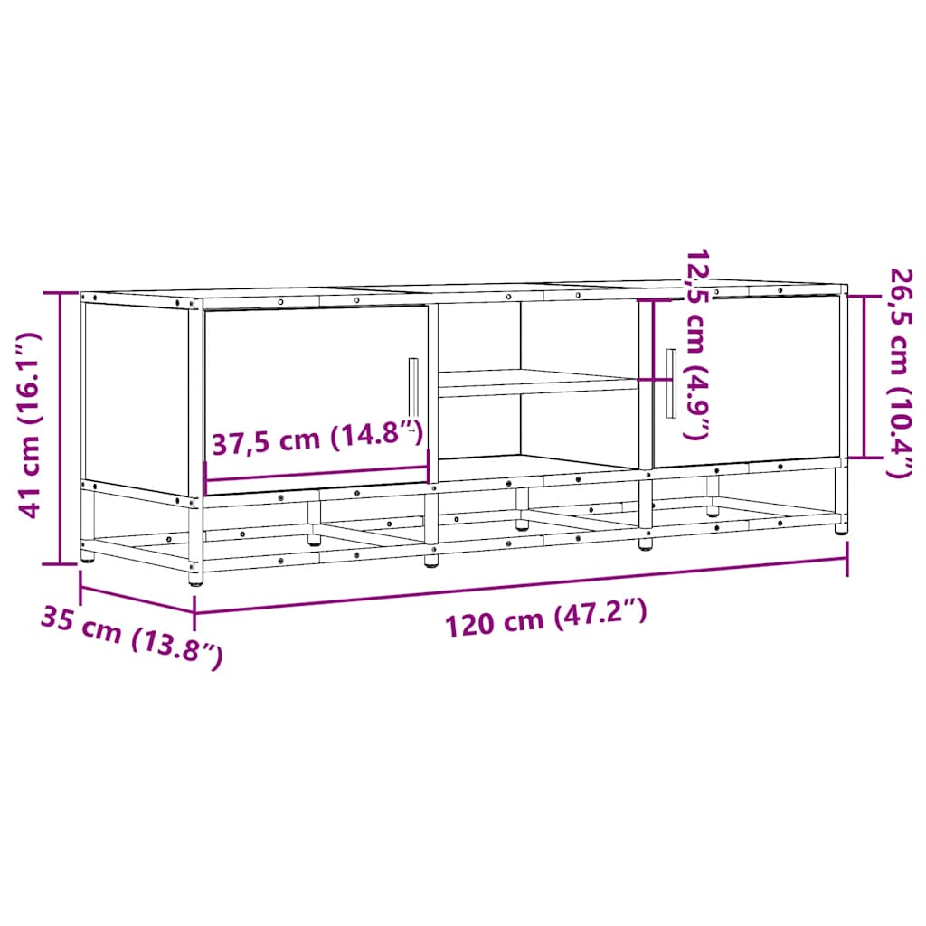 TV-Møbel Svart TV-benk 120x35x41 cm
