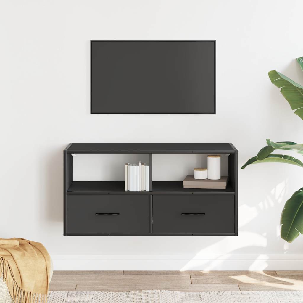 TV-Møbel Svart Tv-benk 80x31x39,5 cm og metall