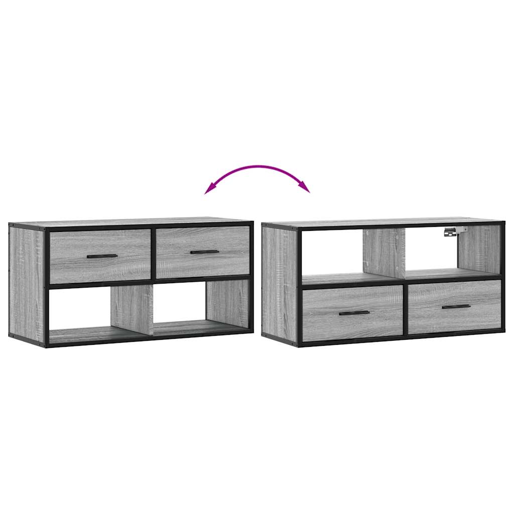 TV-Møbel Sonoma Grå Tv-benk 80x31x39,5 cm og metall