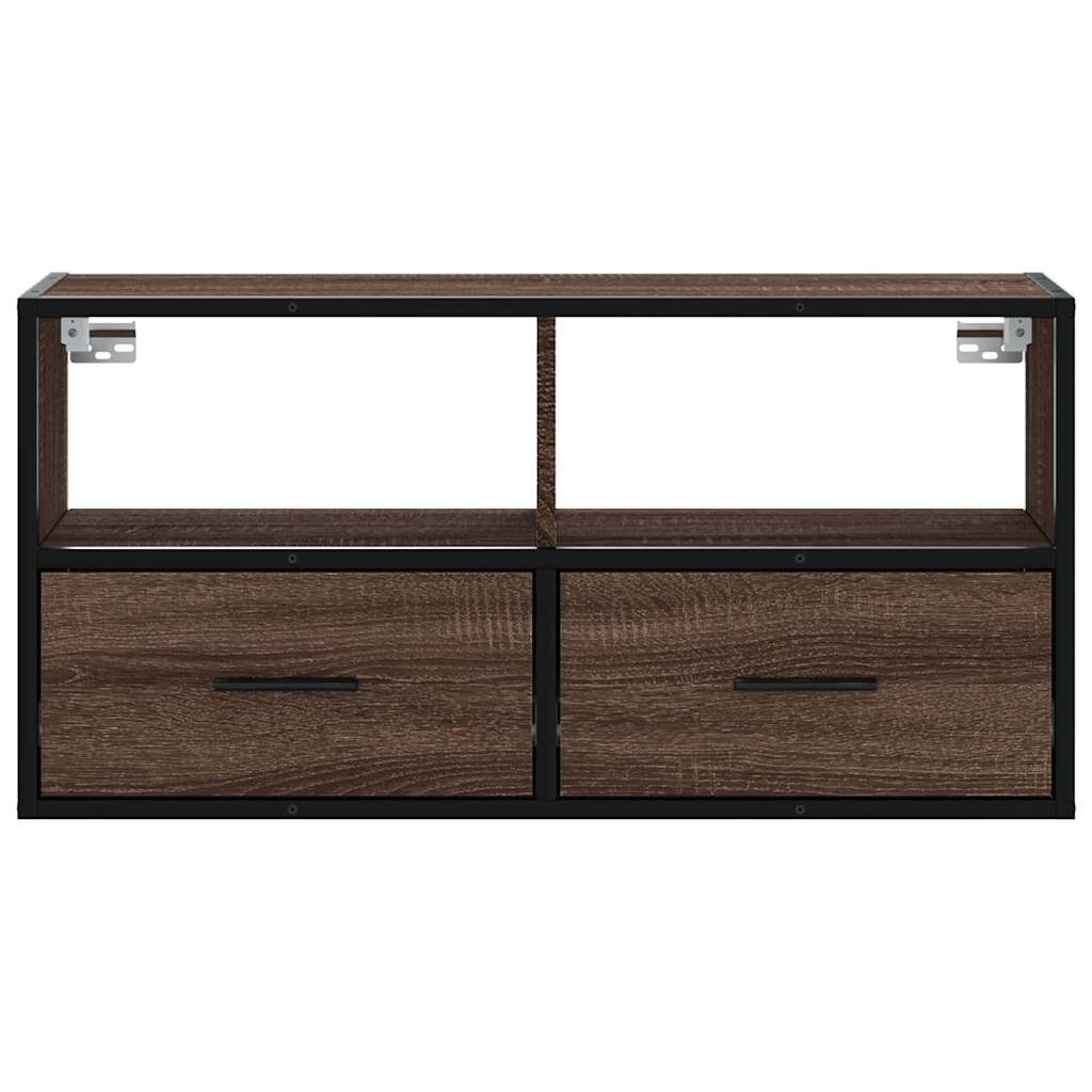 TV-Møbel Brun Eik Tv-benk 80x31x39,5 cm og metall