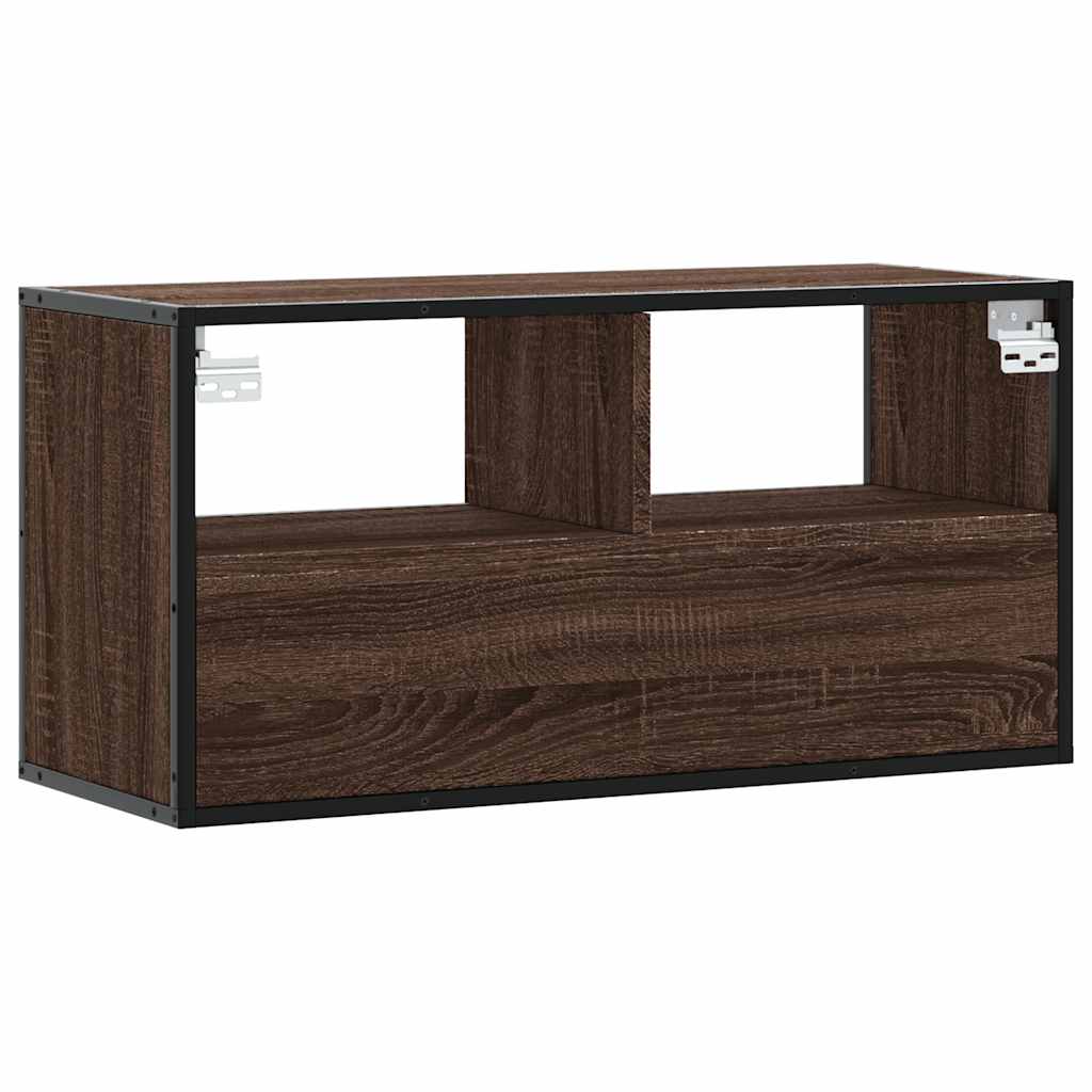 TV-Møbel Brun Eik Tv-benk 80x31x39,5 cm og metall