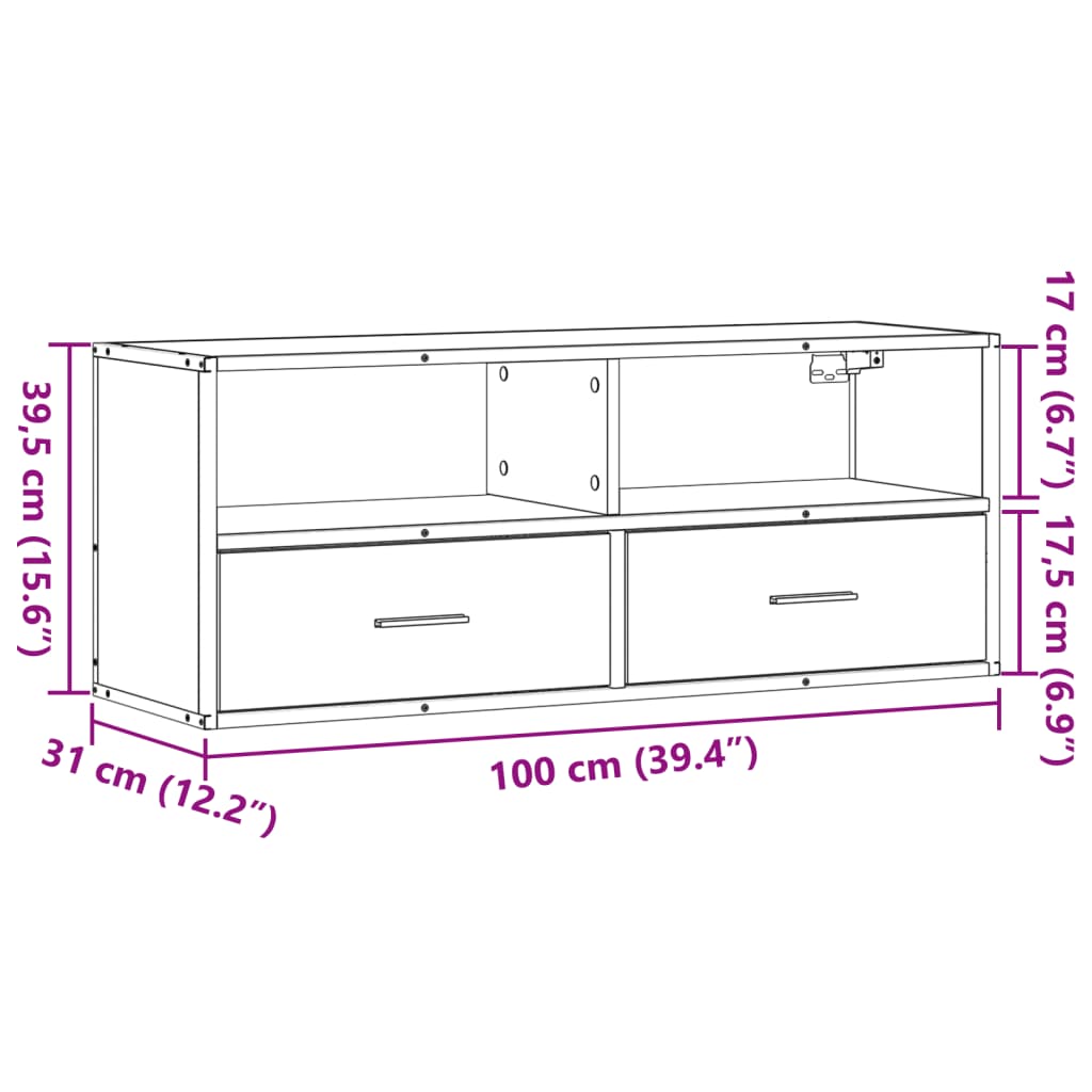 TV-Møbel Brun Eik TV-benk 100x31x39,5 cm
