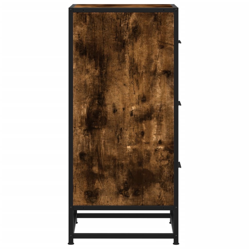 Skjenk røkt eik 35,5x35x76 cm konstruert tre og metall