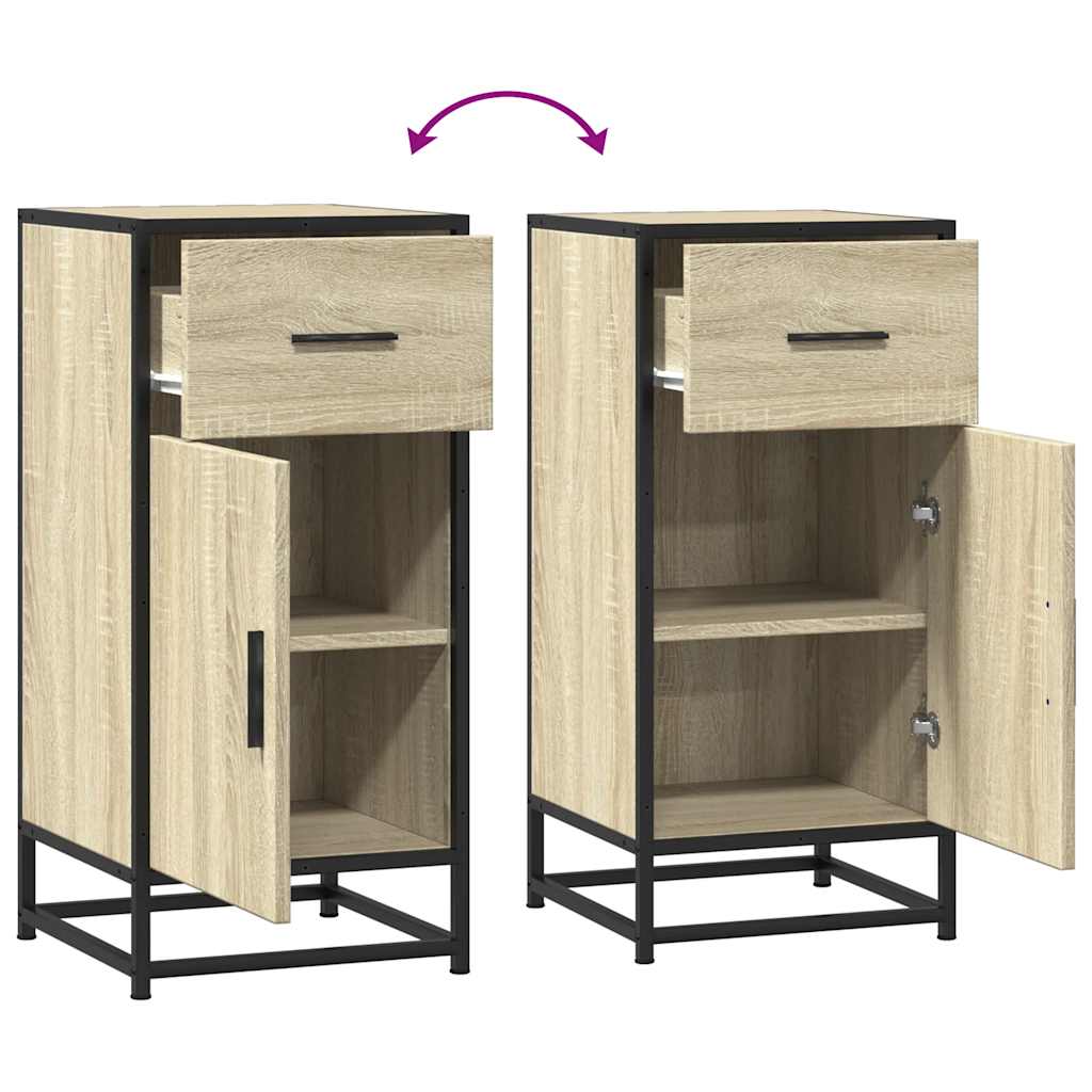 Skjenk Sonoma Eik 35,5x35x76 cm og metall