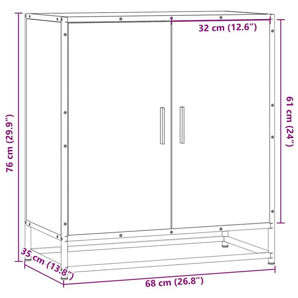 Skjenk Sonoma Eik 68x35x76 cm