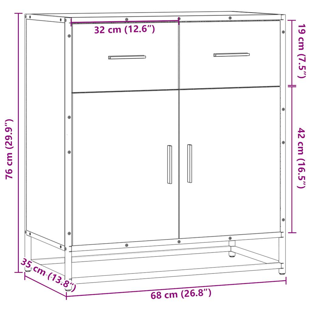 Skjenk Brun Eik 68x35x76 cm