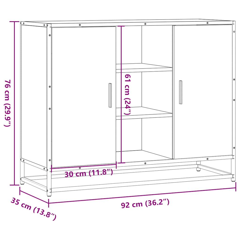 Skjenk Brun Eik 92x35x76 cm