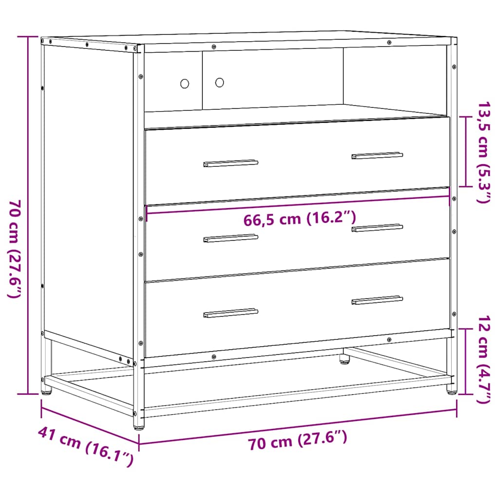 Kommode Sonoma Eik 70x41x70 cm