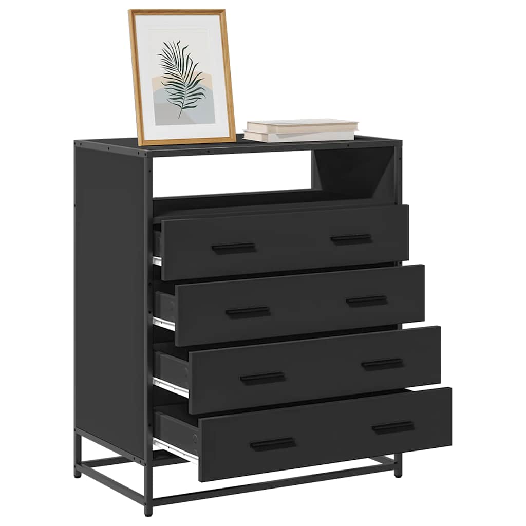 Kommode svart 70x41x83,5 cm konstruert tre