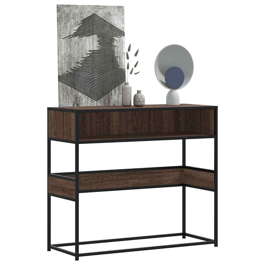 Avlastningsbord konsollbord Brun Eik 90x35x80 cm
