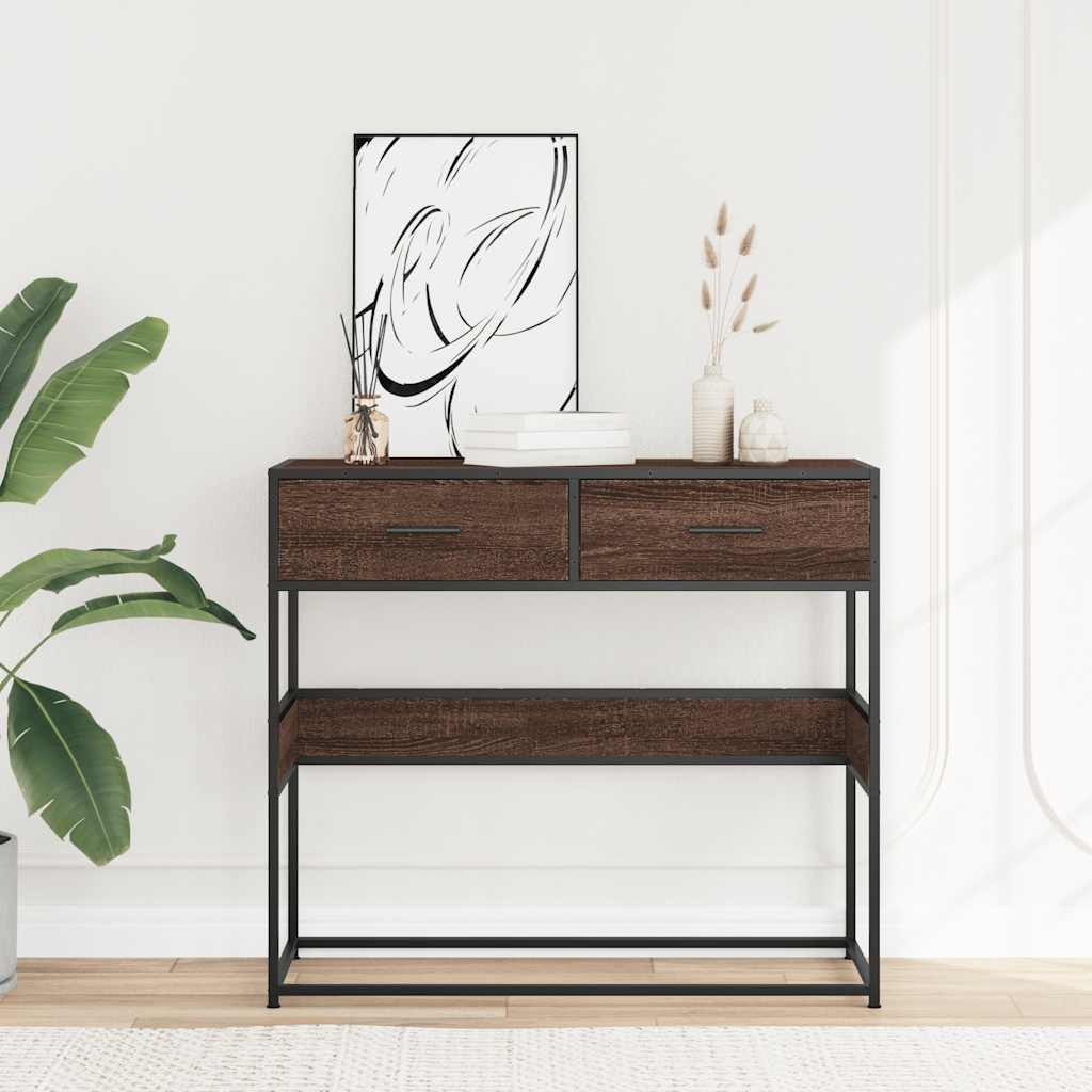 Avlastningsbord konsollbord Brun Eik 90x35x80 cm