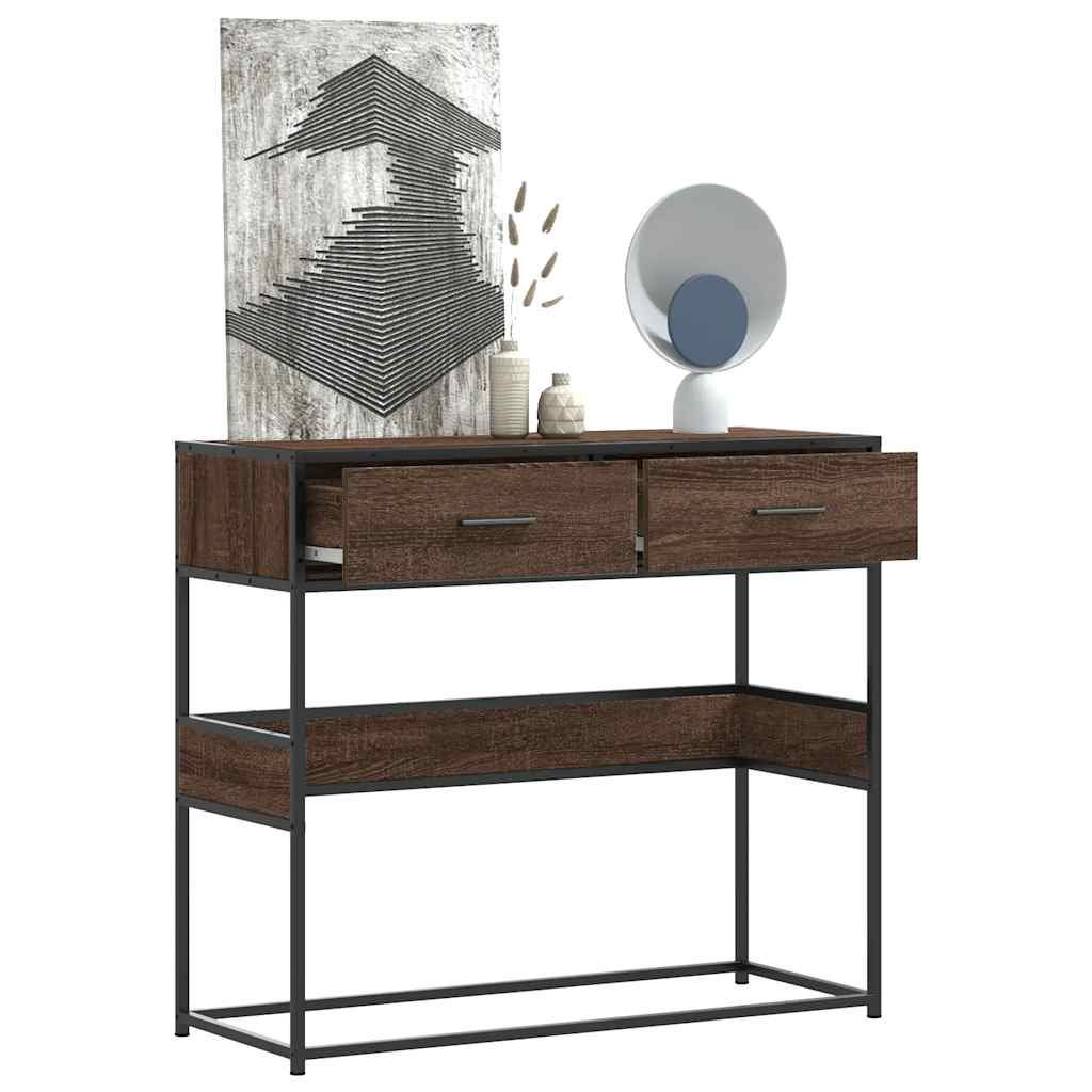 Avlastningsbord konsollbord Brun Eik 90x35x80 cm