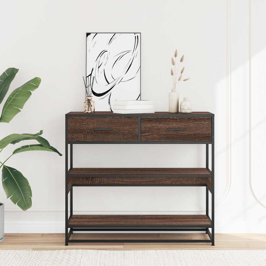 Avlastningsbord konsollbord Brun Eik 90x35x80 cm
