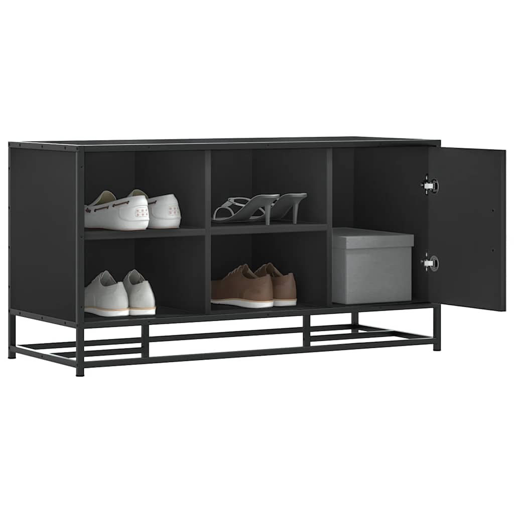 Skoskap Skohylle Skobenk Svart 100x40x53,5 cm og metall