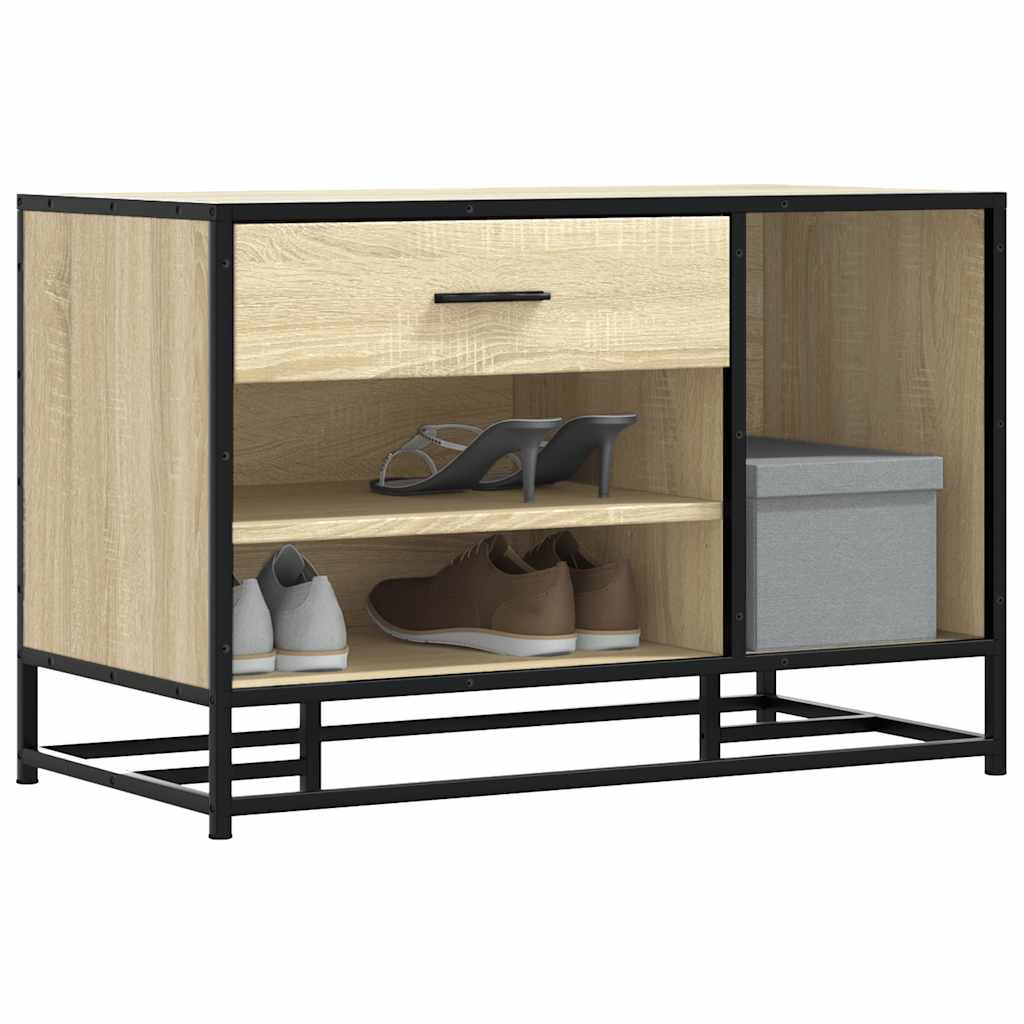 Skoskap Skohylle Skobenk Sonoma Eik 80x40x53,5 cm og metall