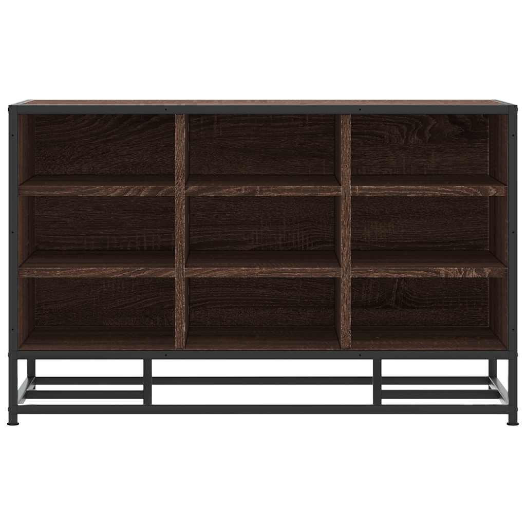 Skoskap Skohylle Skobenk Brun Eik 84x40x53,5 cm og metall