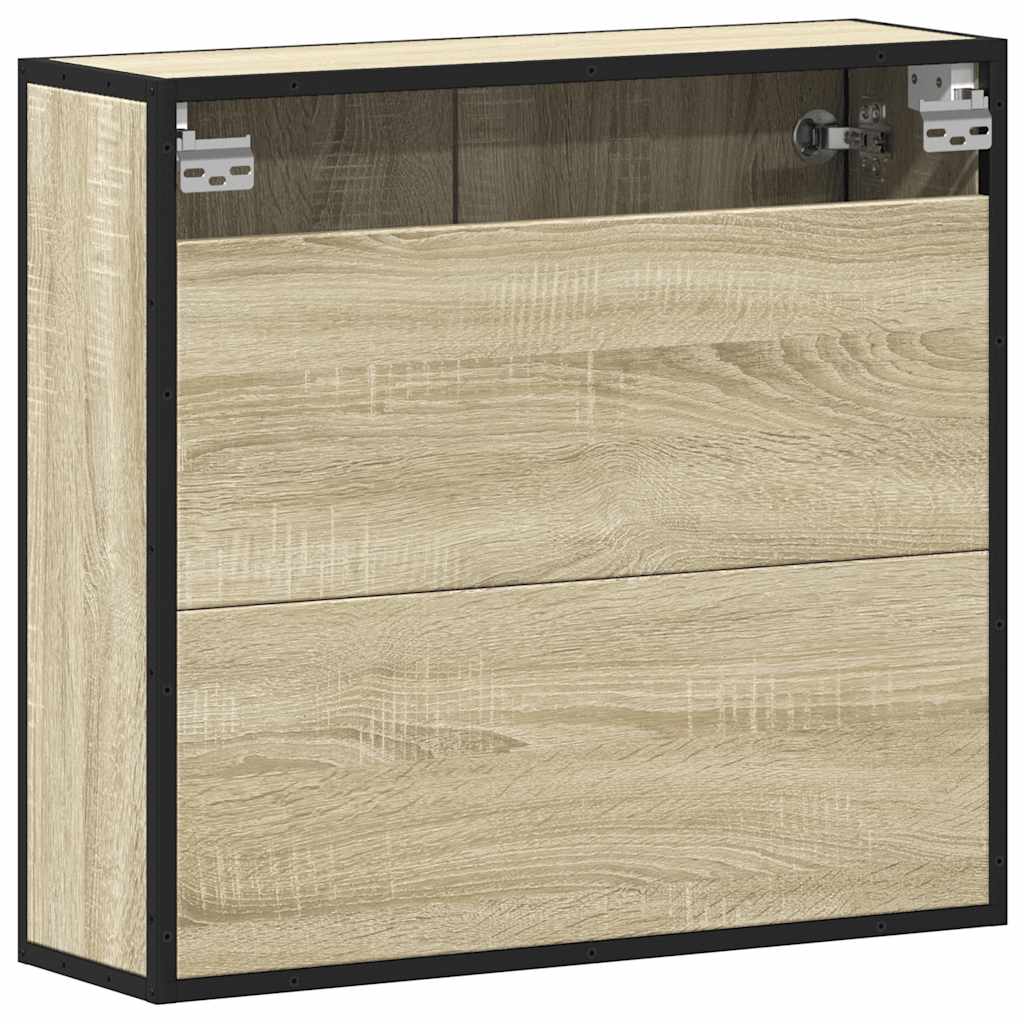 Baderomsskap med speil sonoma eik 65x20x60 cm konstruert tre