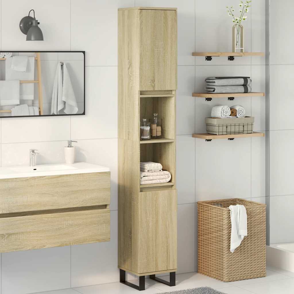 Baderomsskap Sonoma Eik 30x30x190 cm