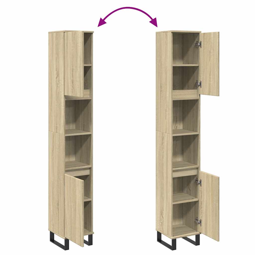 Baderomsskap Sonoma Eik 30x30x190 cm
