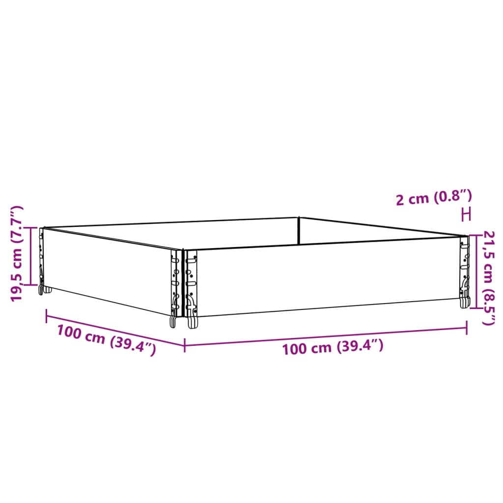 Utendørs Blomsterkasse Plantekasse Tre Brun 100x100 cm heltre furu