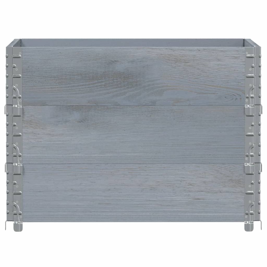 Utendørs Blomsterkasse Plantekasse Tre Grå 80x60 cm heltre furu