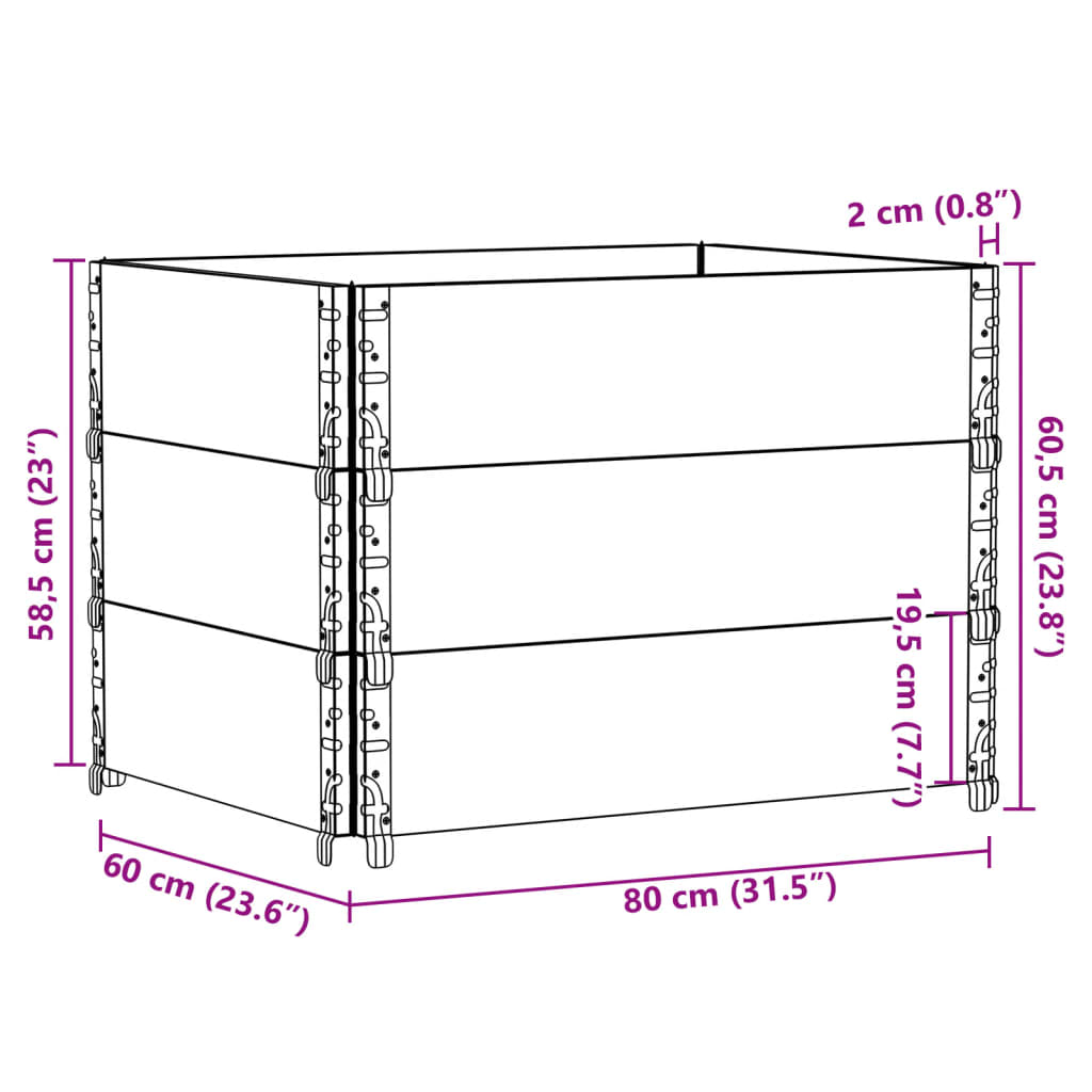 Utendørs Blomsterkasse Plantekasse Tre Grå 80x60 cm heltre furu