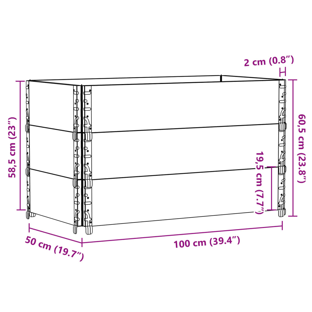 Utendørs Blomsterkasse Plantekasse Tre Brun 100x50 cm heltre furu