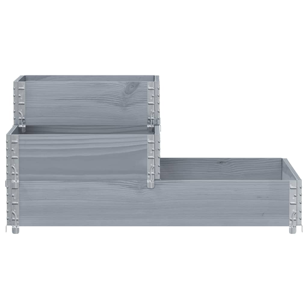 Utendørs Blomsterkasse Plantekasse Tre 3 trinn Grå 120x80 cm heltre furu