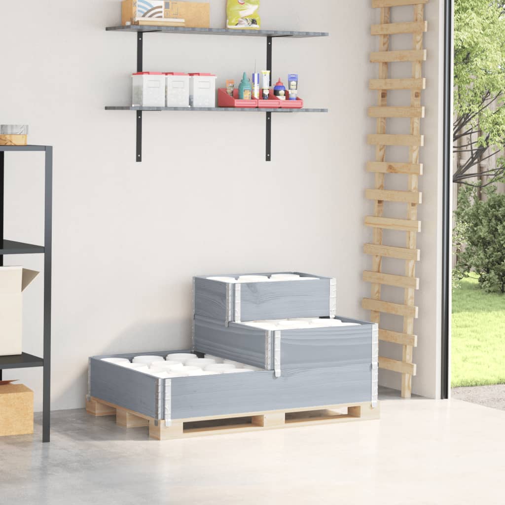 Utendørs Blomsterkasse Plantekasse Tre 3 trinn Grå 120x80 cm heltre furu