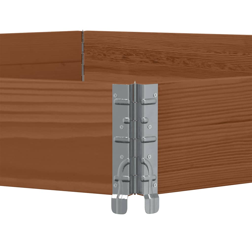 Utendørs Blomsterkasse Plantekasse Tre sekskantet Brun 160x160 cm heltre furu