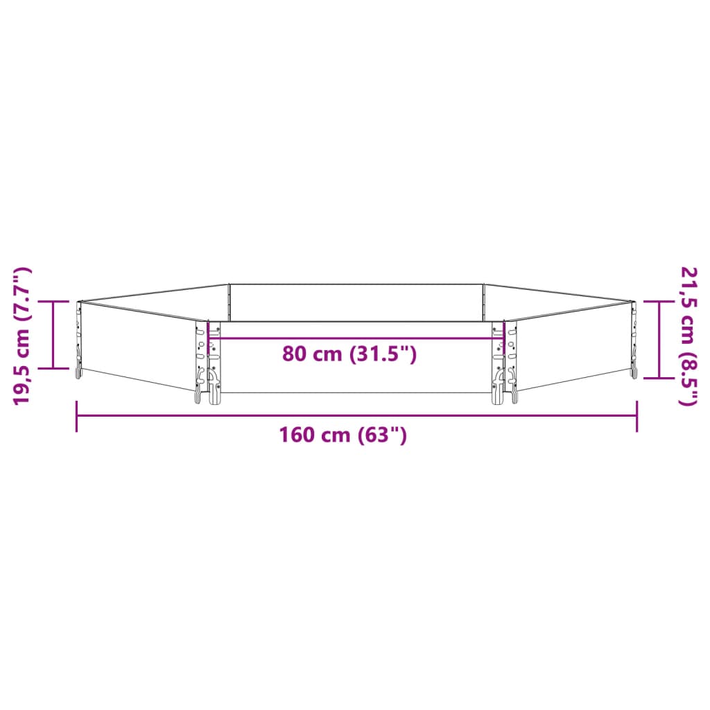 Utendørs Blomsterkasse Plantekasse Tre sekskantet Brun 160x160 cm heltre furu