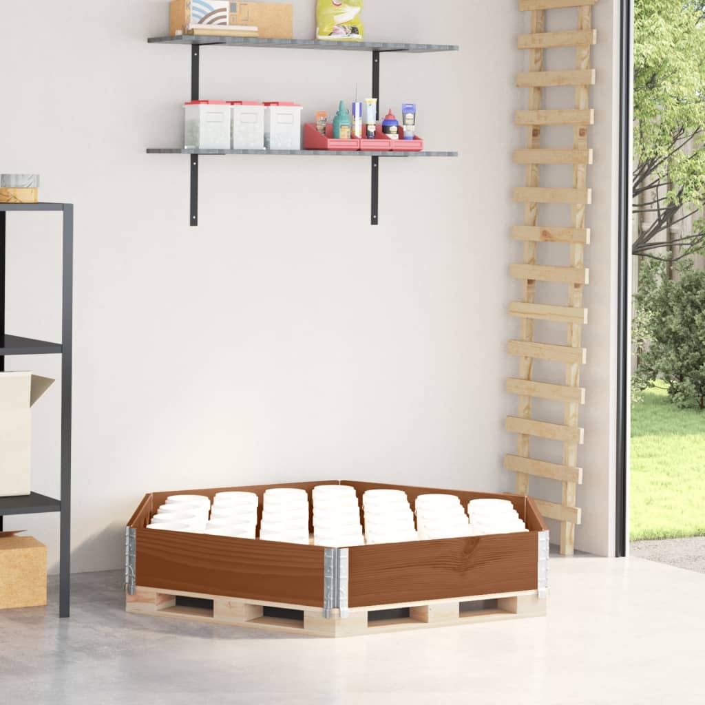 Utendørs Blomsterkasse Plantekasse Tre sekskantet Brun 160x160 cm heltre furu