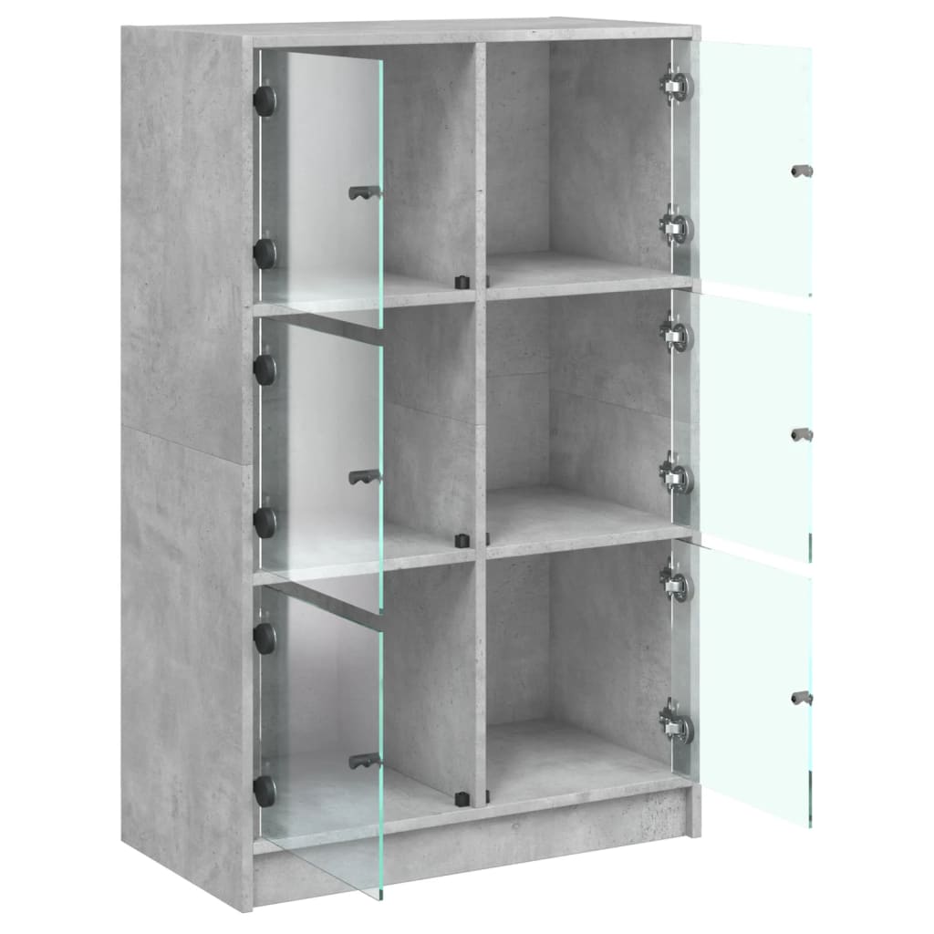 Skap Betonggrå med dører 68x37x109 cm