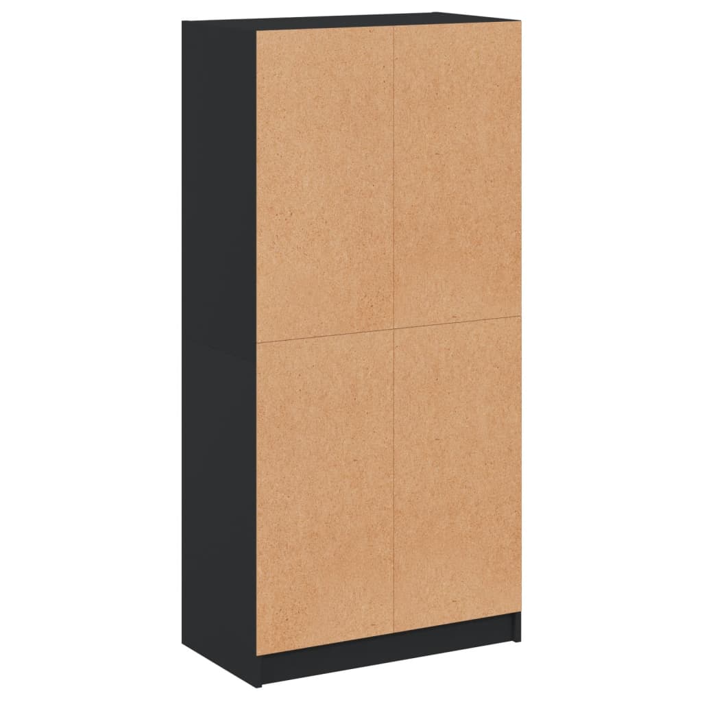 Skap Svart med dører 68x37x142 cm