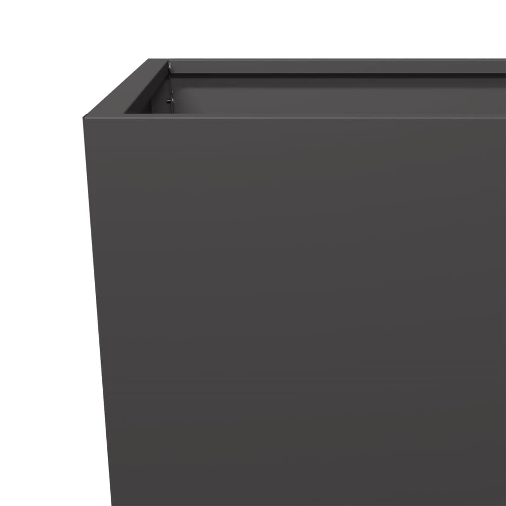 Utendørs Blomsterkasse Plantekasse Metall Svart 35x35x75 cm stål
