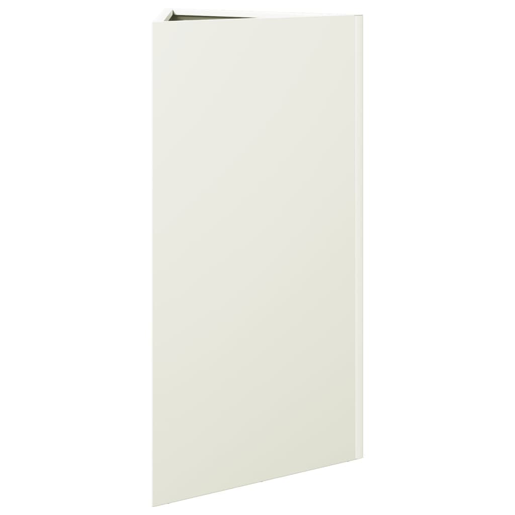Utendørs Blomsterkasse Plantekasse Metall Hvit trekantet 40x34,5x70 cm stål